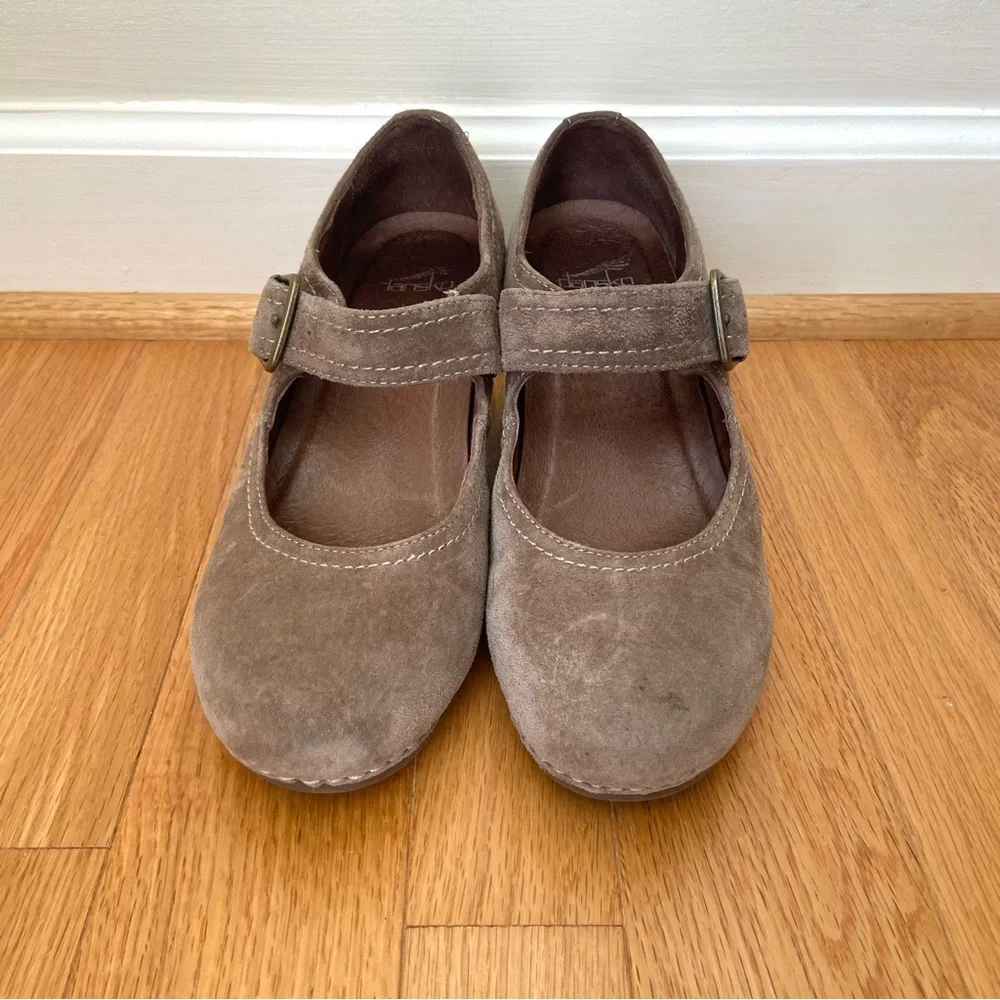 Dansko Women's Sandra Mary Jane Wedge Brown Suede Shoes Size 37 Classic Boho - Picture 3 of 12